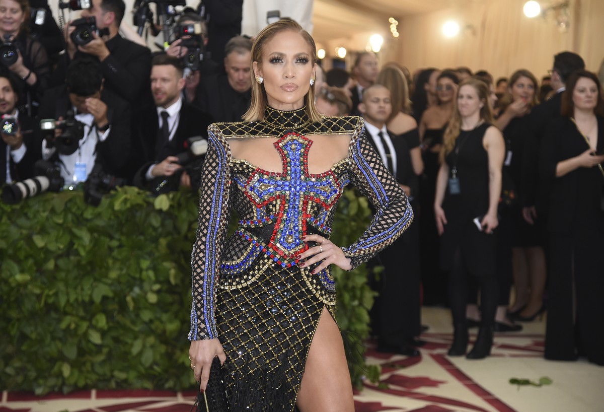 Jennifer Lopez attends The Metropolitan Museum of Art's Costume Institute benefit gala celebrating the opening of the Heavenly Bodies: Fashion and the Catholic Imagination exhibition on Monday, M ...