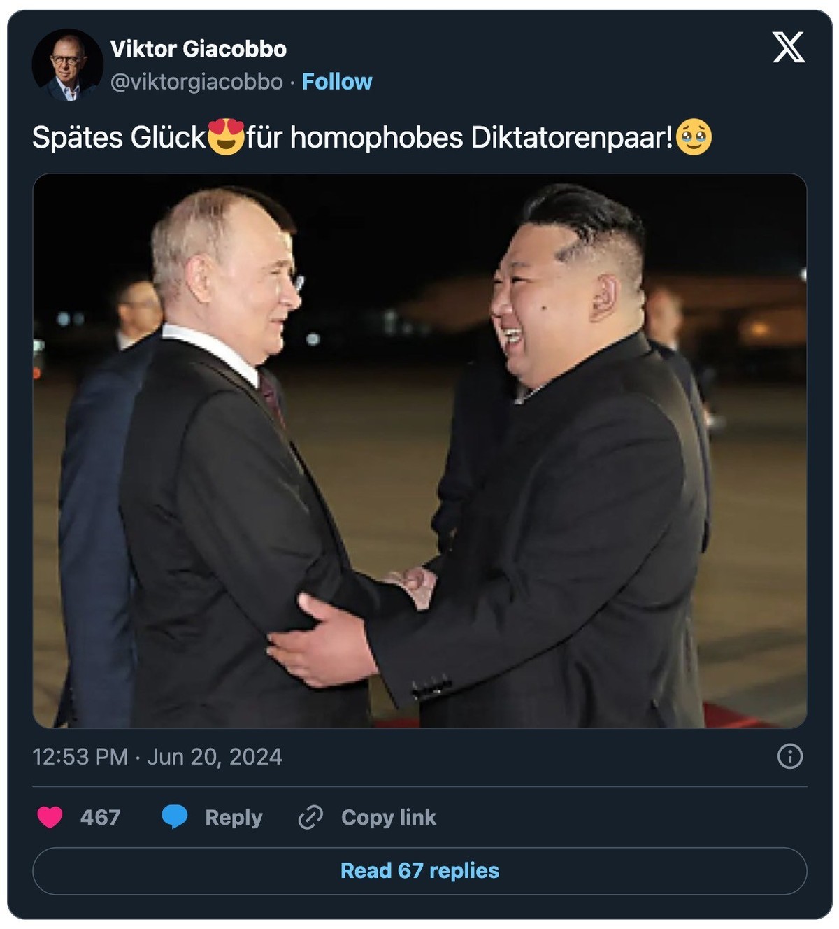 Tweet zu Putin und Kim