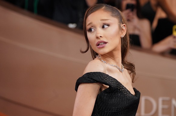 Ariana Grande arrives at the 83rd Golden Globes on Sunday, Jan. 11, 2026, at the Beverly Hilton in Beverly Hills, Calif. (Photo by Jordan Strauss/Invision/AP)
Ariana Grande