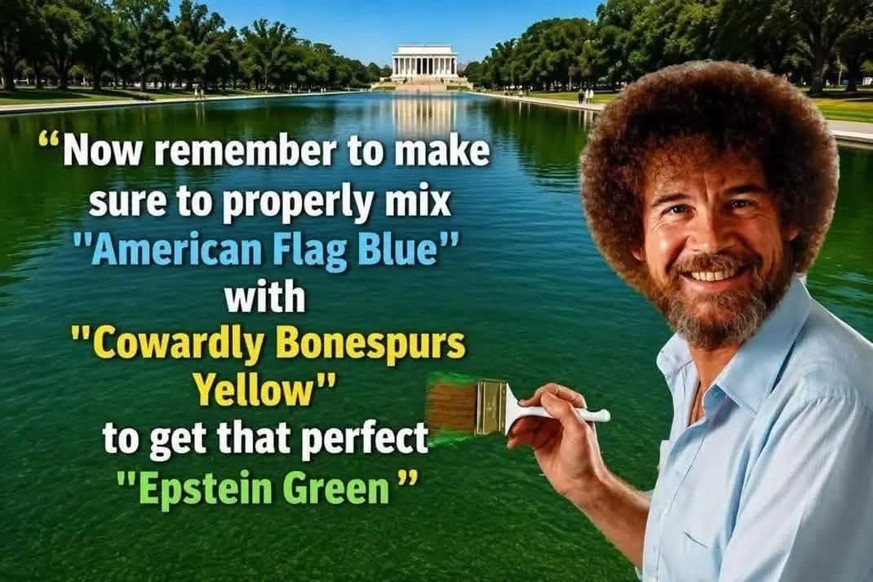 Bob Ross Reflecting Pool Trump Meme (2026).