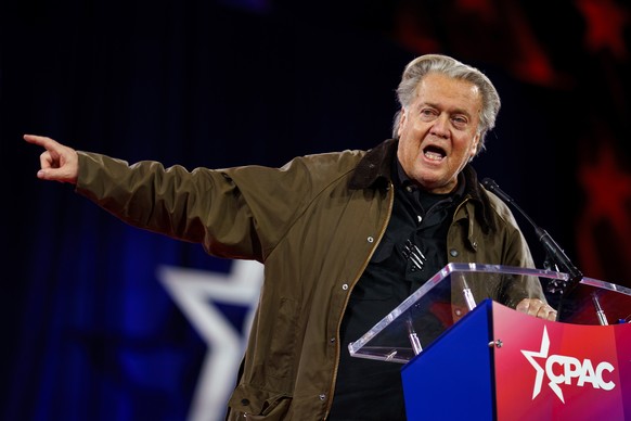 epa11911591 Political strategist Steve Bannon at the Conservative Political Action Conference (CPAC) 2025 at National Harbor, Maryland, USA, 20 February 2025. The Conservative Political Action Confere ...