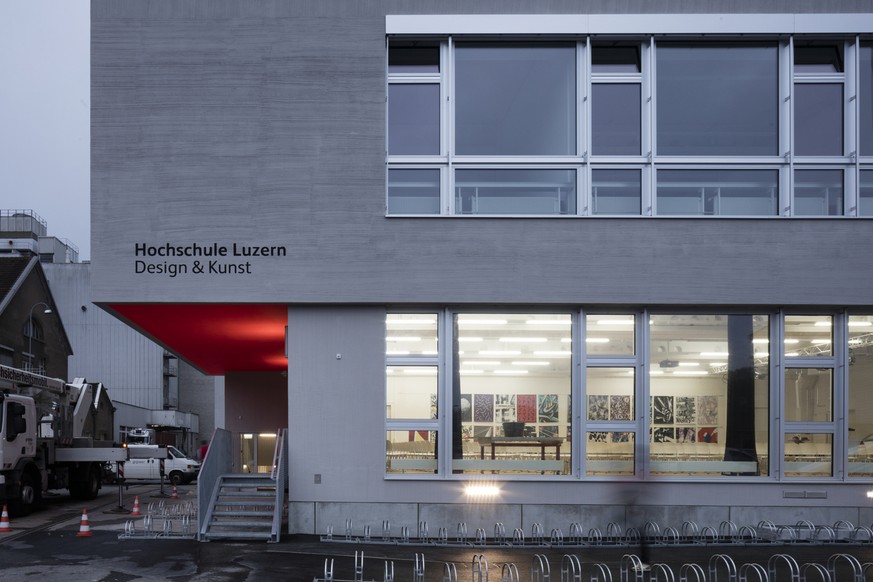 External view of the the Lucerne School of Art and Design «Bau 745» in Emmenbruecke, in the Canton of Lucerne, Switzerland, on September 20, 2016. The completion of the «Bau 745» campus on the former  ...