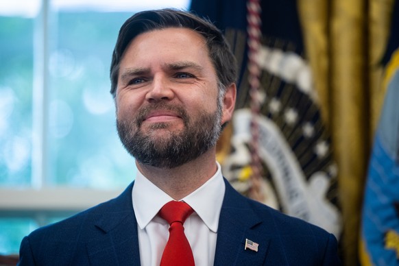 epa12417634 US Vice President JD Vance looks on during the announcement of a drug-pricing deal with Pfizer in the Oval Office at the White House in Washington, DC, USA, 30 September 2025. EPA/FRANCIS  ...