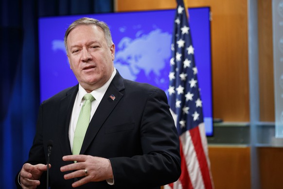 Secretary of State Mike Pompeo speaks during a media availability at the State Department, Wednesday, Dec. 11, 2019, in Washington. (AP Photo/Alex Brandon)
Mike Pompeo