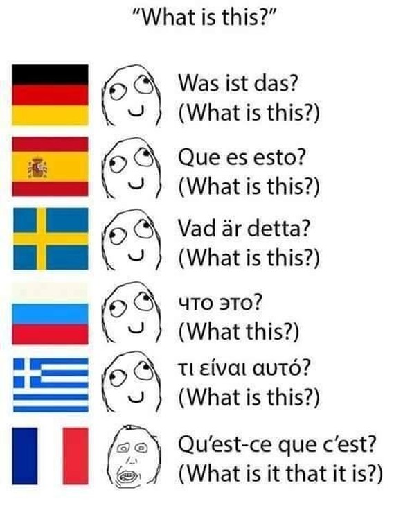 Lustiges Meme über die französische Sprache