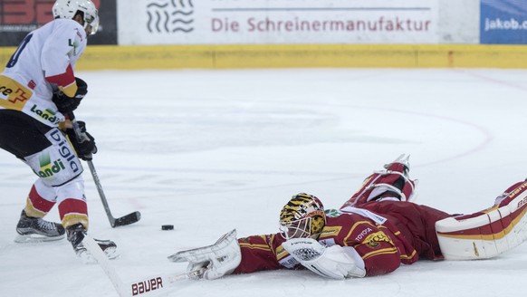 Abgebrüht lässt Earl Langnau-Goalie Ciaccio aussteigen: Das 3:3.