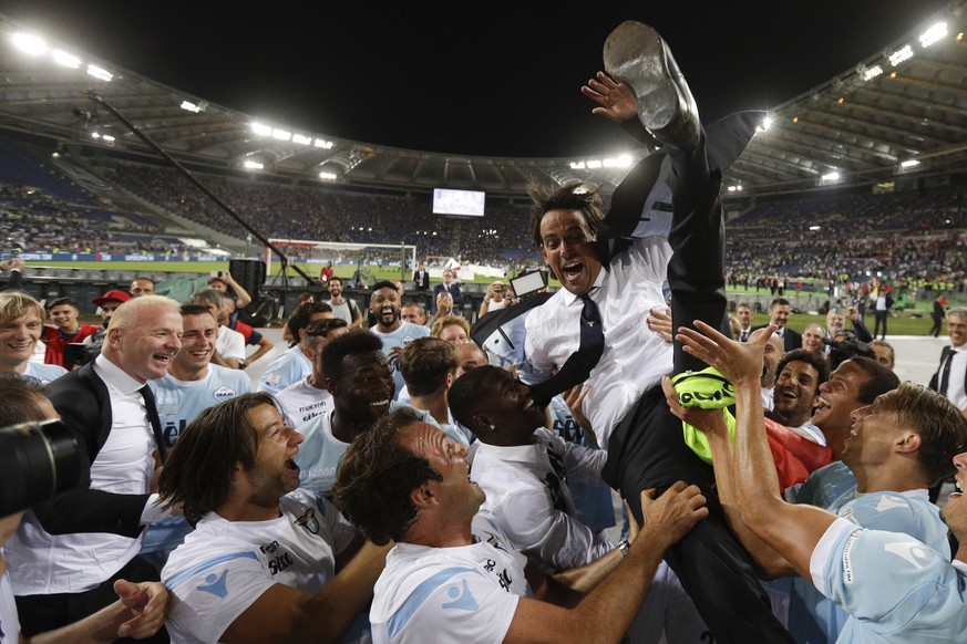 Mit Inzaghi als Trainer hatte Lazio viel Grund zum Feiern.