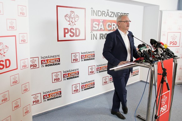 Leader of Romania&#039;s leftist Social Democrat Party (PSD), Liviu Dragnea, speaks during a press conference following the end of the parliamentary elections, in Bucharest, Romania, December 11, 2016 ...