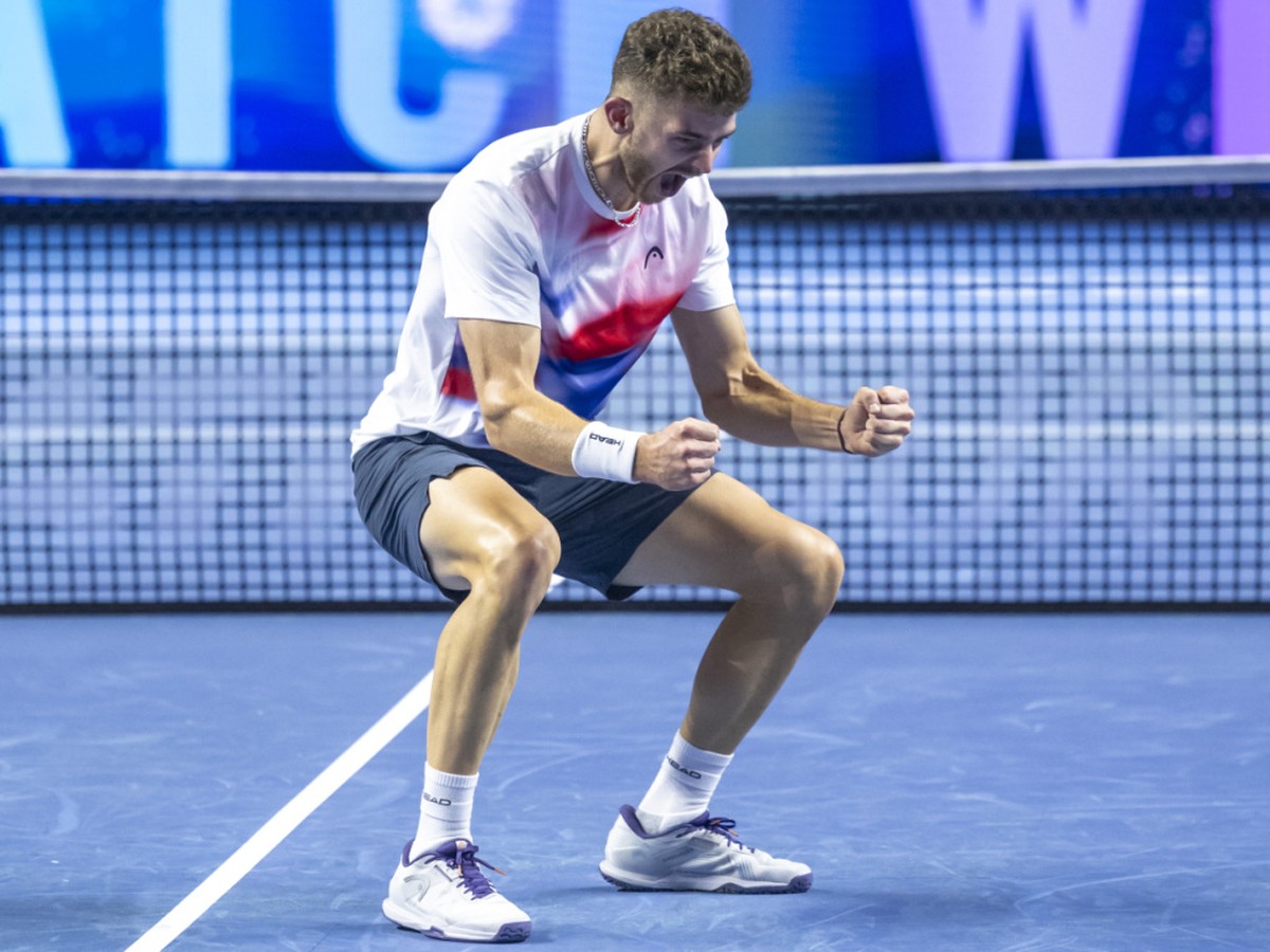 Jérôme Kym savoure sa victoire sur Ben Shelton