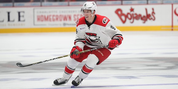 Andrew Miller bei den Charlotte Checkers im Einsatz.