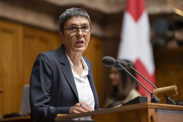 Barbara Gysi, SP-SG, spricht waehrend der Sommersession der Eidgenoessischen Raete, am Donnerstag, 30. Mai 2024 im Nationalrat in Bern. (KEYSTONE/Anthony Anex)