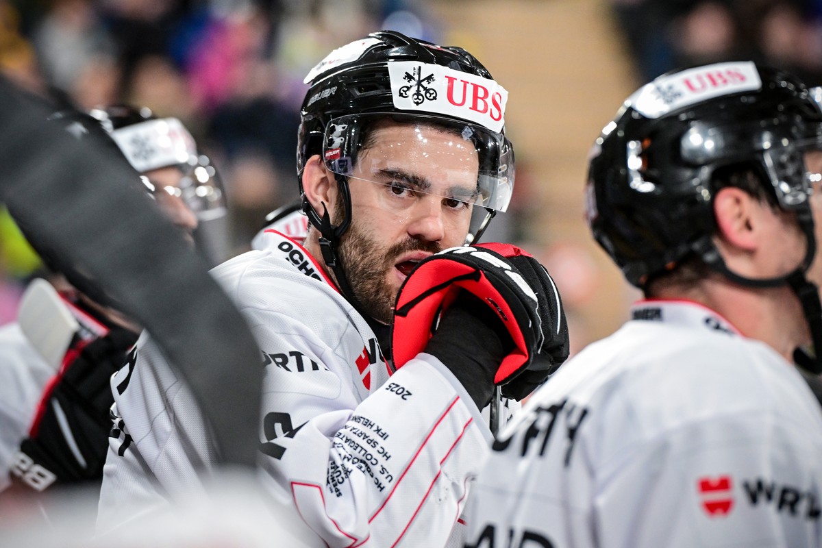 Team Canada's Andy Andreoff during the game between HC Sparta Praha of Czech Republic and Team Canada at the 97th Spengler Cup ice hockey tournament in Davos, Switzerland, on Monday, December 29, ...