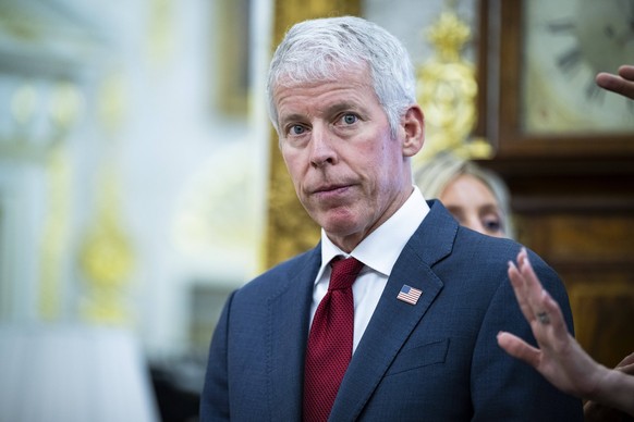July 14, 2026, Washington, District Of Columbia, USA: United States Secretary of Energy Chris Wright during a meeting with Iraqi Prime Minister Ali al-Zaidi not pictured in the Oval Office of the Whit ...