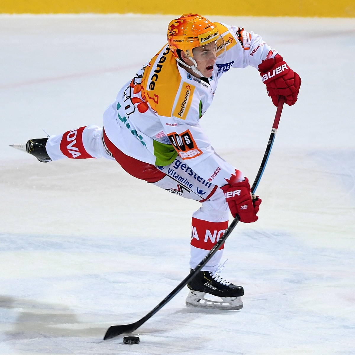 Rapperswil's Top Scorer Dominik Egli, during the preliminary round game of National League A (NLA) Swiss Championship 2019/20 between HC Ambri Piotta and SC Rapperwil - Jona Lakers at the ice sta ...