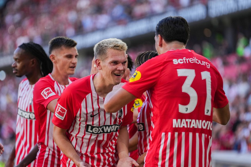 1. Bundesliga: SC Freiburg vs Borussia M�nchengladbach, 12.09.2026 Torjubel zum 2:0 durch Igor Matanovi� SC Freiburg, 31 1. Bundesliga: SC Freiburg vs Borussia M�nchengladbach, Europa-Park-Stadion, 12 ...