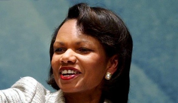 U.S. Secretary of State Condoleezza Rice gestures during her speech at the American University in Cairo, AUC, Monday, 20 June 2005. Rice made a forceful case for democracy in the Muslim world Monday, ...
