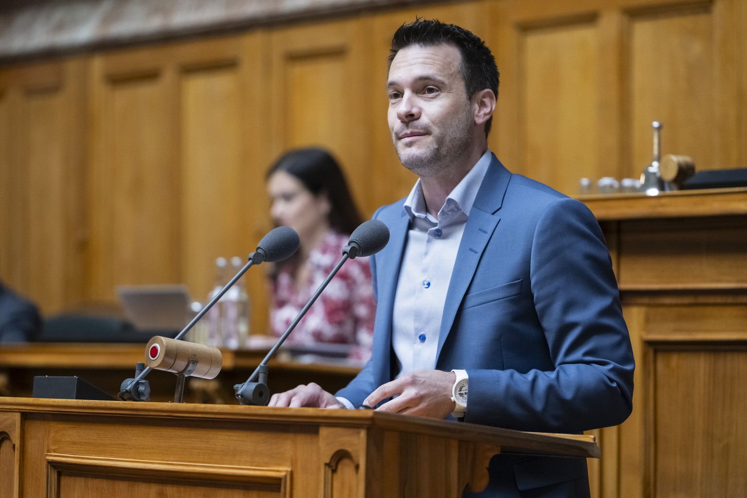 Patrick Haessig, GLP-ZH, spricht zur Grossen Kammer, an der Sommersession der Eidgenoessischen Raete, am Donnerstag, 13. Juni 2024 im Nationalrat in Bern. (KEYSTONE/Alessandro della Valle)