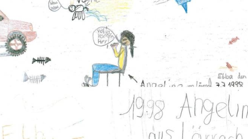 Die Kinderzeichnung von Angelina vom Juli 1998.