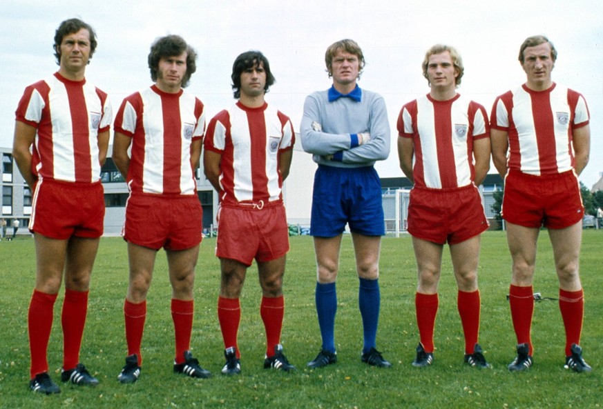 V.l. Franz Beckenbauer, Paul Breitner, Gerd M
