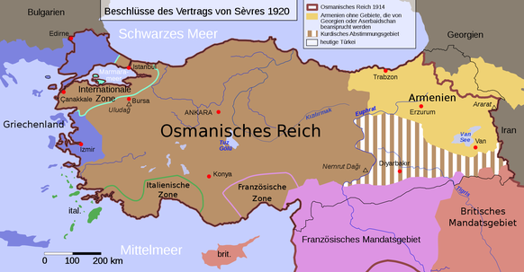 Grenzen Türkei Vertrag von Sèvres