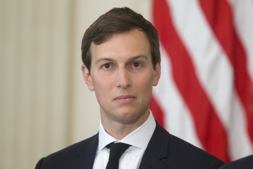 epa05990517 (FILE) - Senior Advisor to President Trump Jared Kushner attends a meeting with CEOs of manufacturing companies hosted by US President Donald J. Trump in the State Dining Room of the White ...