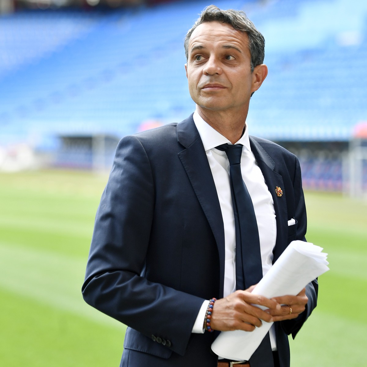 Praesident Bernhard Heusler vor der Generalversammlung des FC Basel 1893 im St. Jakob-Park in Basel am Freitag, 9. Juni 2017. (KEYSTONE/Walter Bieri)