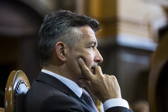 Hans Wicki, FDP-NW, waehrend der Debatte um das Gleichstellungsgesetz im Staenderat, waehrend der Sommersession der Eidgenoessischen Raete, am Dienstag, 29. Mai 2018 in Bern. (KEYSTONE/Peter Klaunzer)