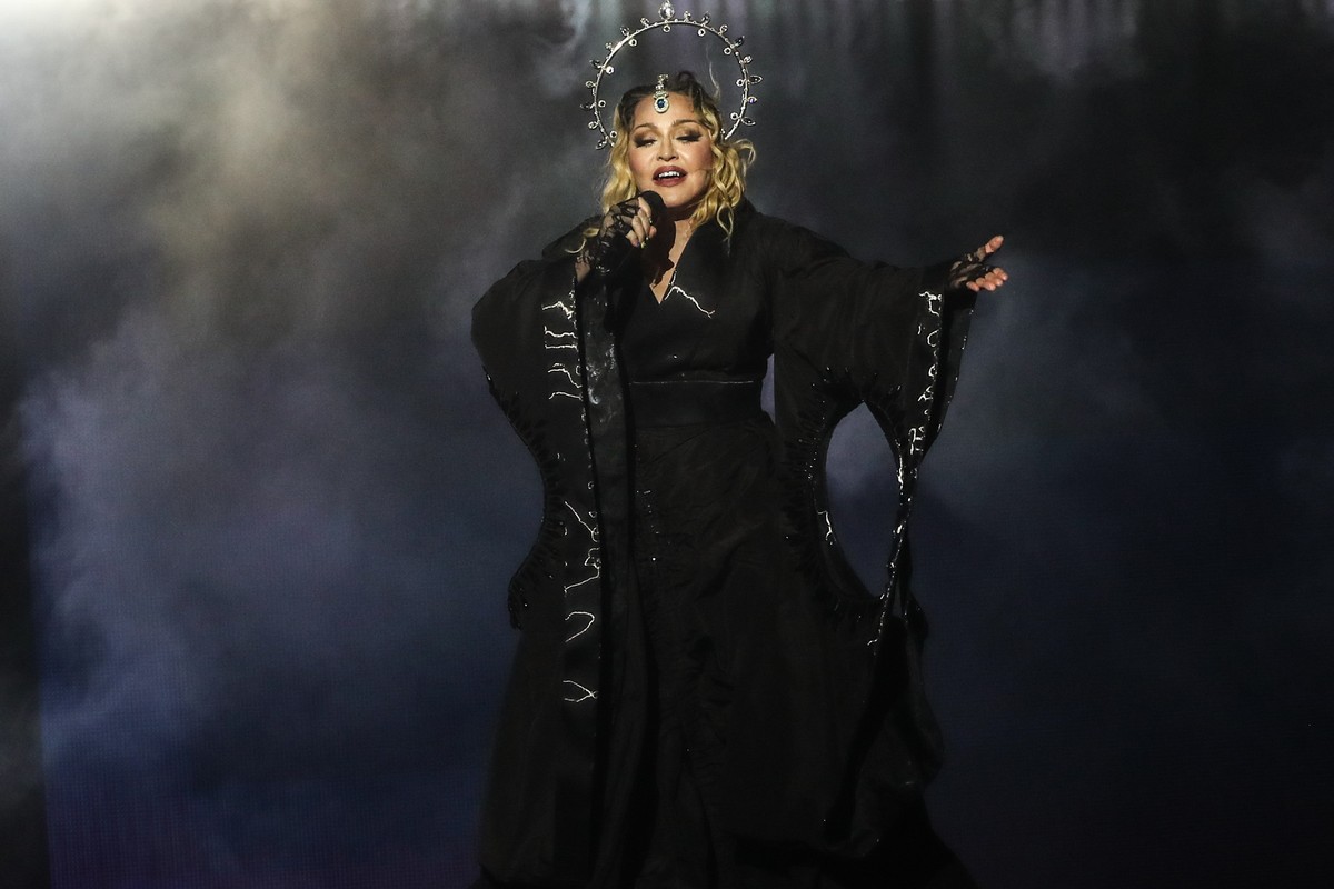 Madonna lors de son concert sur la plage de Copacabana.