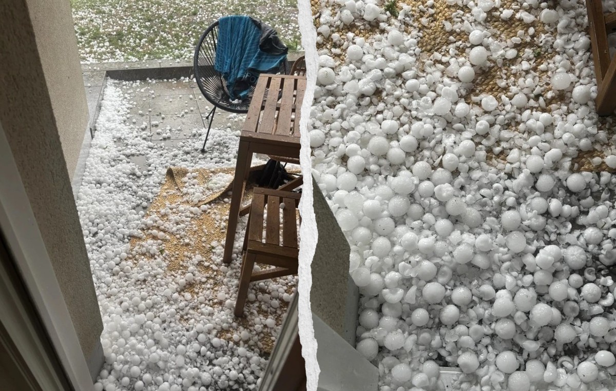 En progressant vers l'est, les intempéries ont continué à faire des dégâts. Dans le canton de Zurich, des images reçues par watson montrent des grêlons atteignant la taille d'une balle de go ...