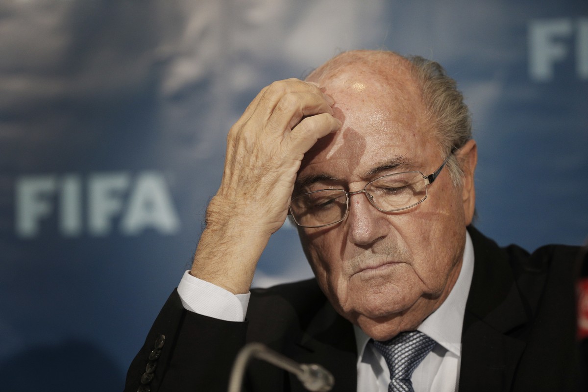 FILE - In this Dec. 19, 2014 file photo FIFA President Sepp Blatter attends a news conference in Marrakech, Morocco. Sepp Blatter will go to sport's highest court on Aug. 25 to challenge his six- ...
