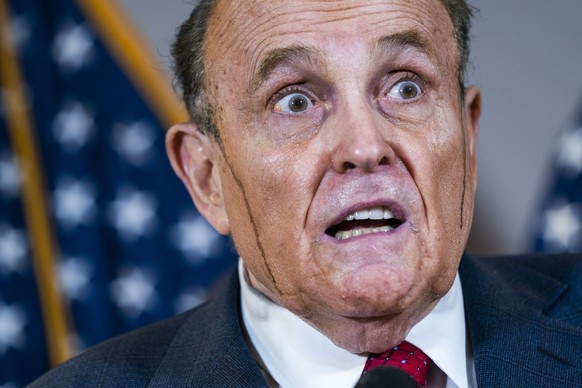 epaselect epa08829694 Attorney to U.S. President Donald J. Trump and former New York City Mayor Rudy Giuliani and Trump Campaign Senior Legal Advisor Jenna Ellis (not pictured) speak about the President…