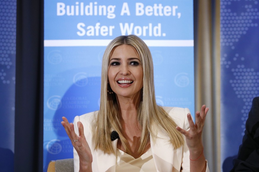 Ivanka Trump, daughter of President Donald Trump, speaks at a roundtable discussion to announce the first batch of grants that are part of a White House initiative to help women in developing countrie ...