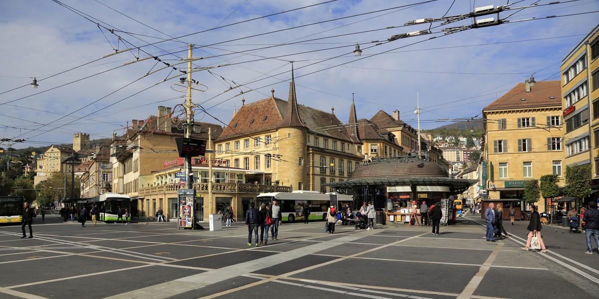 Le centre-ville de Neuchâtel.