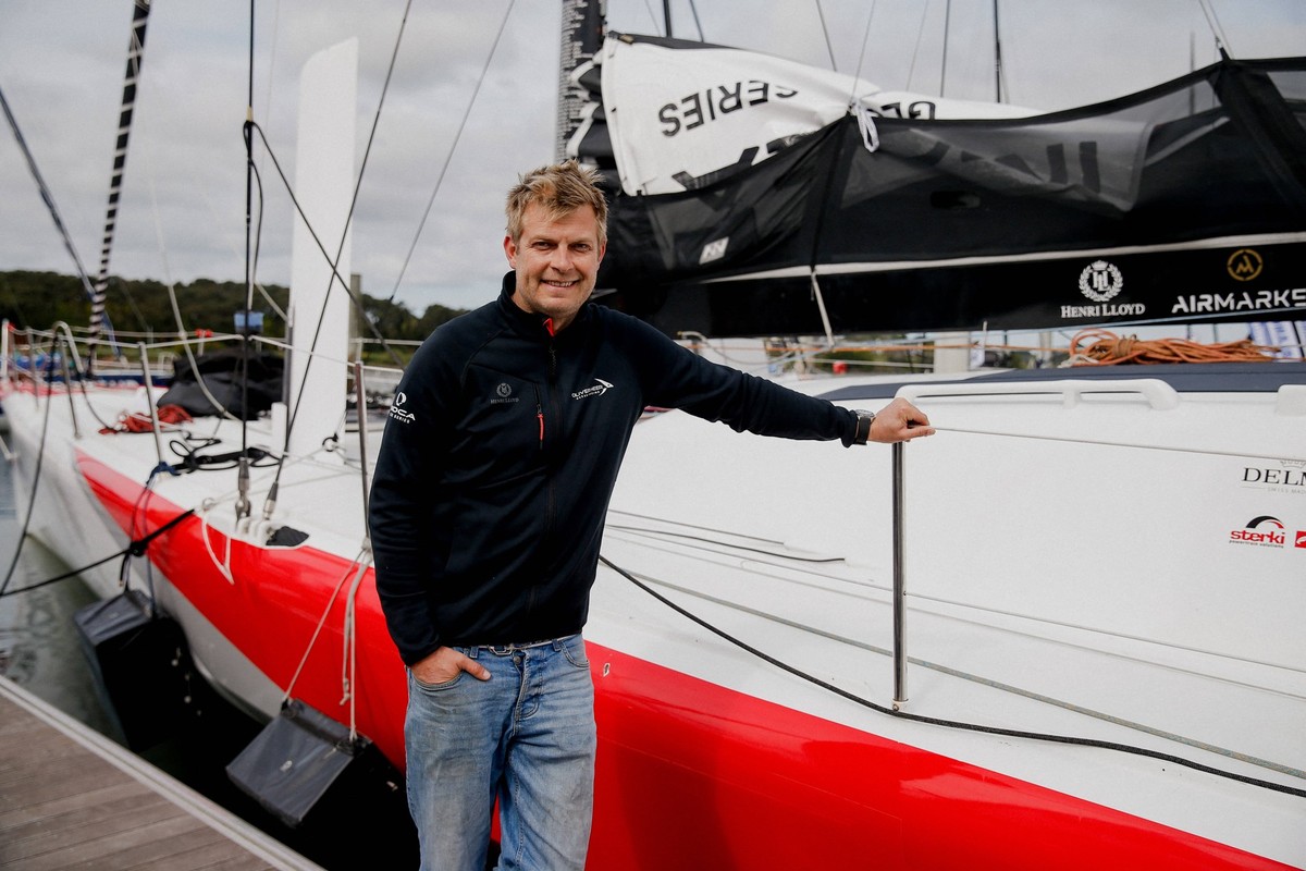 The Transat CIC - Skipper Portraits IMOCA Skipper Oliver Heer Oliver Heer Ocean Racing in the race village before the departure of transatlantic race The Transat CIC known as the oldest and most chall ...