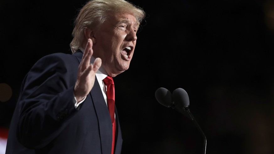 Republican Presidential Candidate Donald Trump, speaks during the final day of the Republican National Convention in Cleveland, Thursday, July 21, 2016. (AP Photo/Evan Vucci)