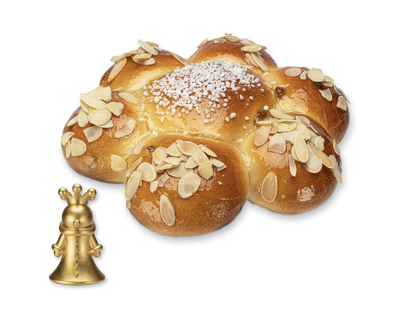 Dreikönigskuchen mit goldenem König