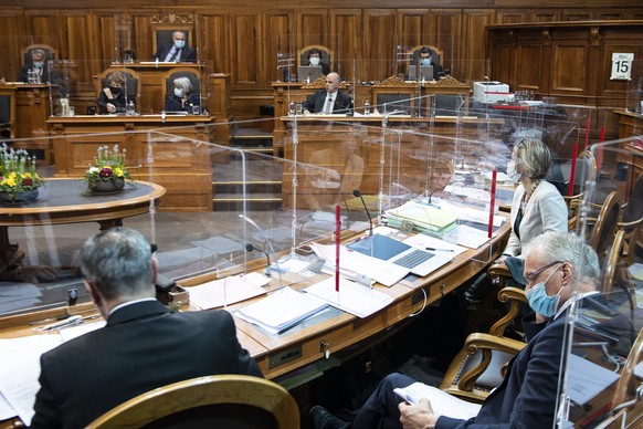 Der Staenderat beraet in der AHV Debatte an der Fruehlingssession der Eidgenoessischen Raete, am Montag, 15. Maerz 2021, in Bern. (KEYSTONE/Peter Schneider)