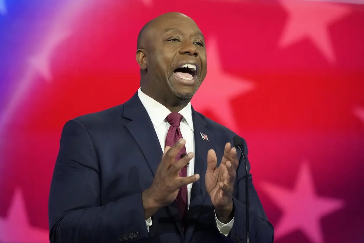 Der Republikaner Tim Scott während der dritten TV-Debatte der republikanischen Präsidentschaftskandidaten in der vergangenen Woche.