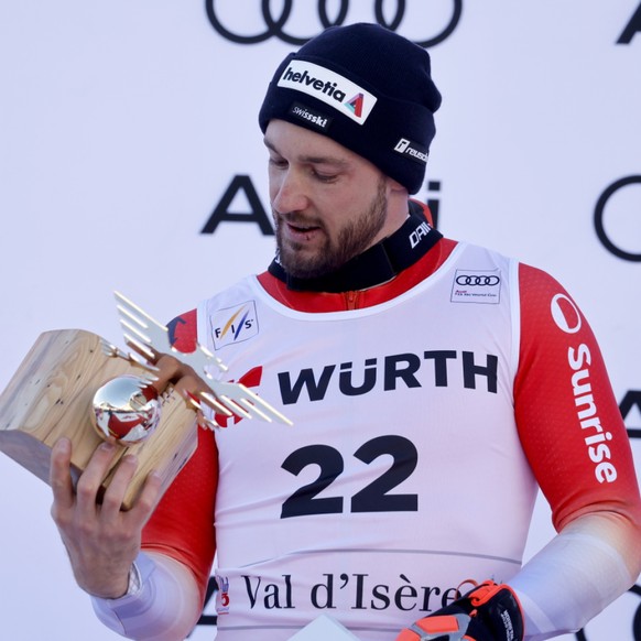 Luca Aerni a profité de l'euphorie suisse pour grimper sur le podium à Val d'Isère.