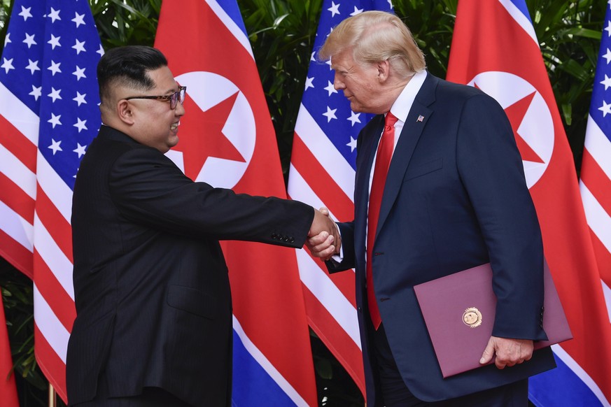 Trump und Kim beim letzten Treffen in Singapur.&nbsp;