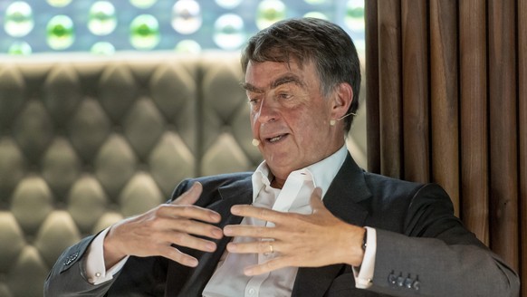 Andre Hoffmann im Science Club im Bau 11 des Roche-Areals in Basel, am Freitag, 10. September 2021. Im Rahmen des 125-jaehrigen Jubilaeums von Roche findet mit Vertretern der Roche-Gruenderfamilie im  ...