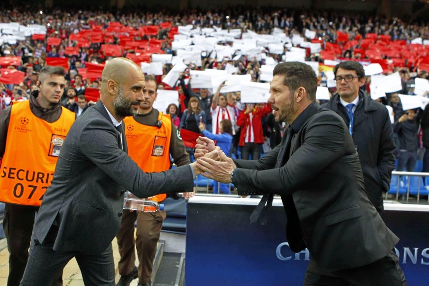 IMAGO / Marca

First leg of 1/2 Champions League match between Atletico and Bayer Munich. In this picture, Guardiola and Simeone. xRAFAxCASALx PUBLICATIONxINxGERxAUTxHUNxONLY