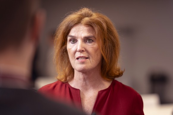 Heike Birlenbach (Chief Customer Officer) of Swiss International Air Lines answers questions posed by journalists after the annual media conference of Swiss International Air Lines, on Friday, 6 March ...