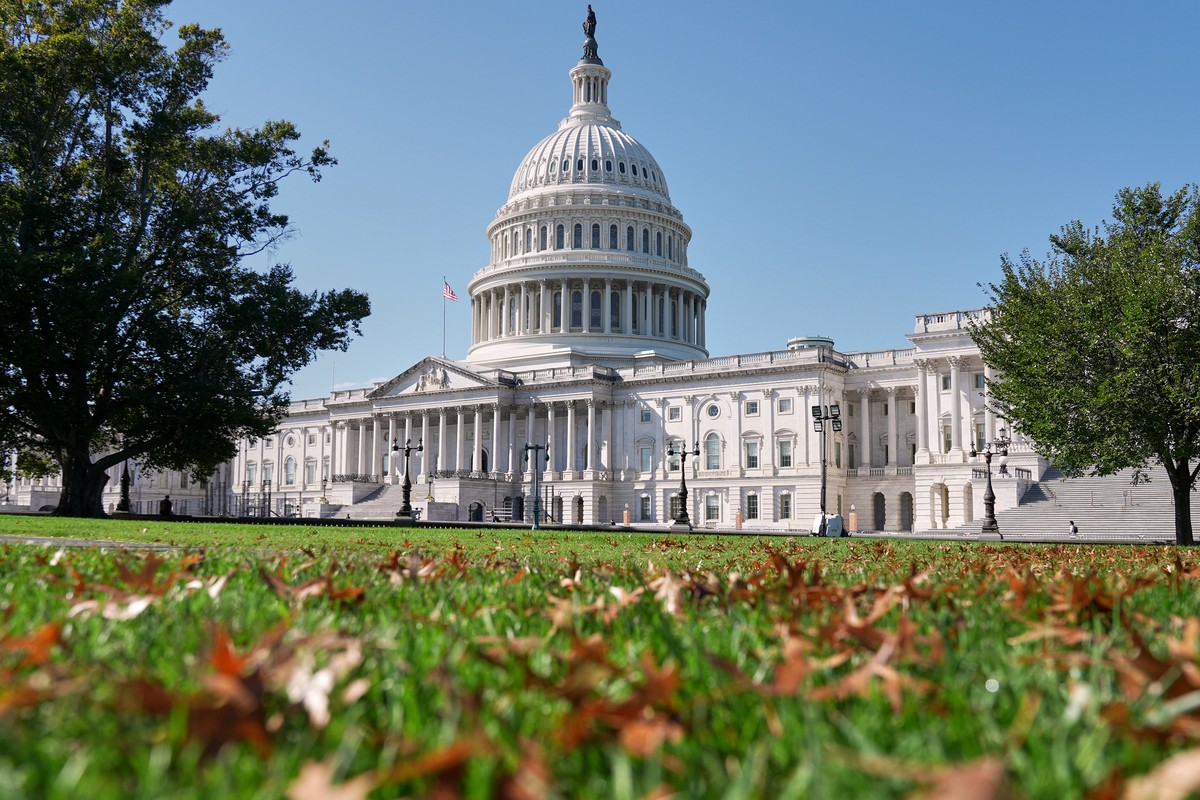 Fallen autumn leaves are seen on the lawn in front of the US Capitol, Tuesday, Oct. 13, 2026, in Washington. (AP Photo/Mariam Zuhaib)
Capitol