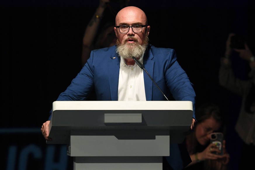 Wahlfeier der AfD Sachsen-Anhalt am 06.09.2026 im Alten Theater Magdeburg in Magdeburg Hans-Thomas Tillschneider Kulturpolitischer Sprecher der AfD-Landtagsfraktion *** AfD Saxony-Anhalt Election Cele ...