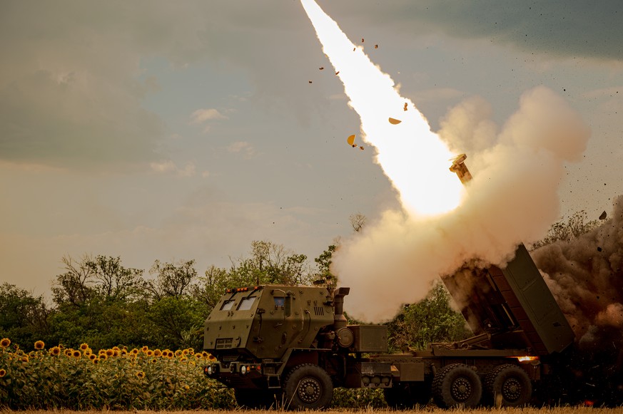 A Ukrainian HIMARS crew, attached to the 148th brigade, fires rockets at Russian positions, on the front line in eastern Ukraine, Saturday, Aug. 8, 2026. (AP Photo/Dan Bashakov)
Russia Ukraine War HIM ...