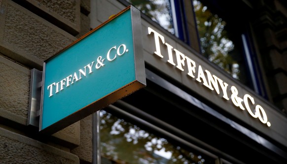 The logo of U.S. jeweller Tiffany &amp; Co. is seen at a store at the Bahnhofstrasse shopping street in Zurich, Switzerland October 26, 2016. REUTERS/Arnd Wiegmann/File Photo GLOBAL BUSINESS WEEK AHEA ...