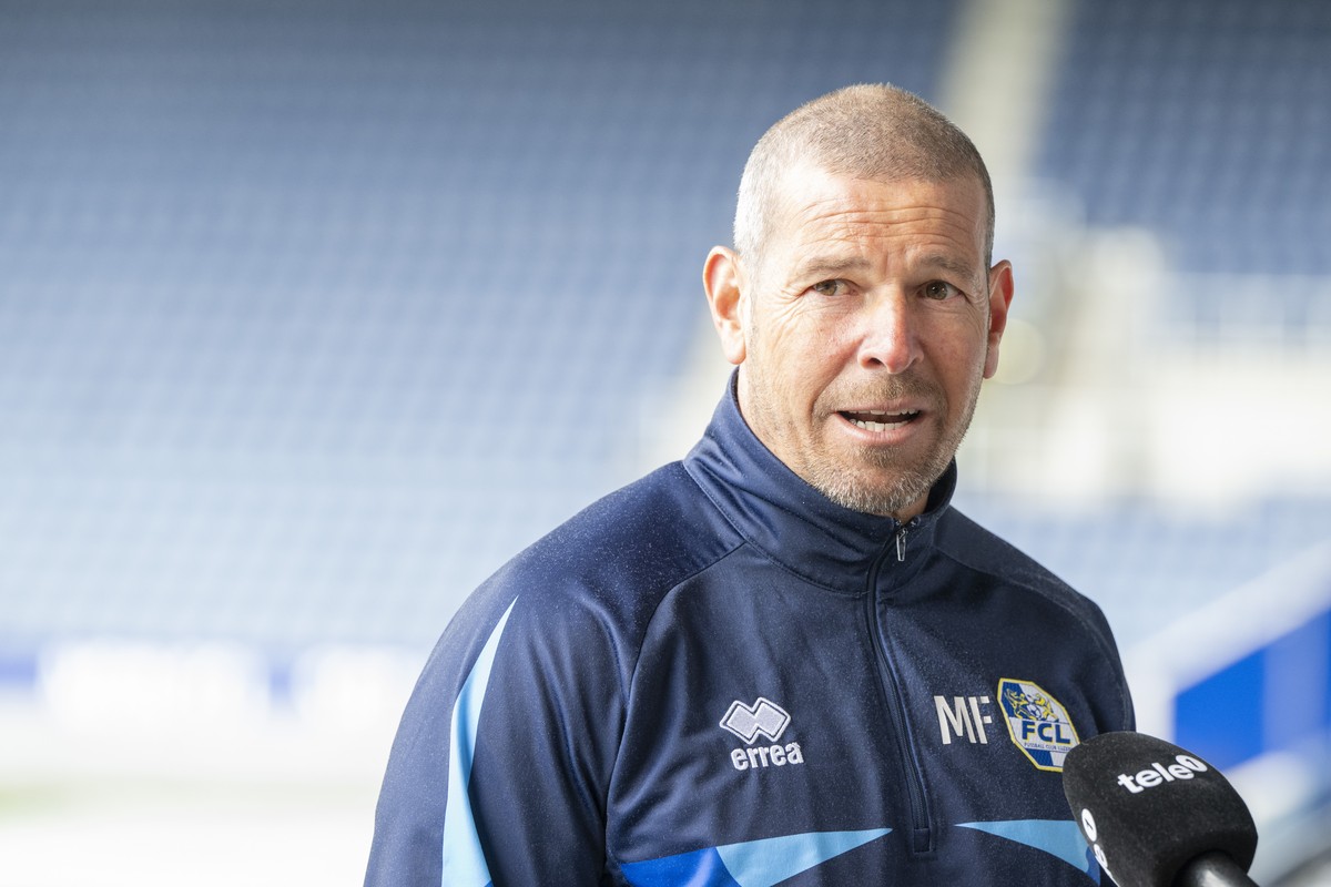 Der Trainer des FC Luzern, Mario Frick waehrend eines Medientermins des FC Luzern in der Swissporarena am 31. Maerz 2026 in Luzern. (KEYSTONE/Urs Flueeler)