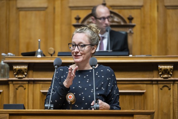 Aline Trede, GP-BE, spricht zur Grossen Kammer, an der Wintersession der Eidgenoessischen Raete, am Mittwoch, 30. November 2022 im Nationalrat in Bern. (KEYSTONE/Alessandro della Valle)