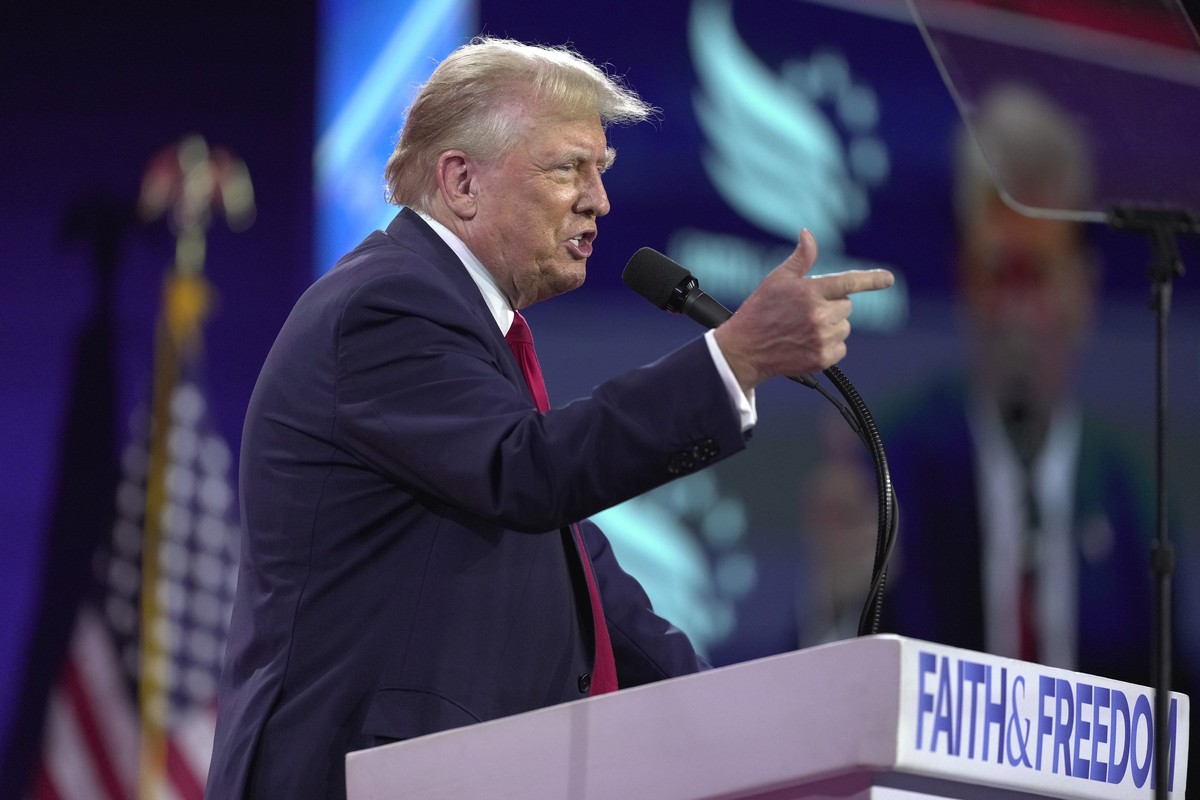 Republican presidential candidate former President Donald Trump speaks at the Road to Majority conference in Washington, Saturday, June 22, 2024. (AP Photo/Manuel Balce Ceneta)
Donald Trump
